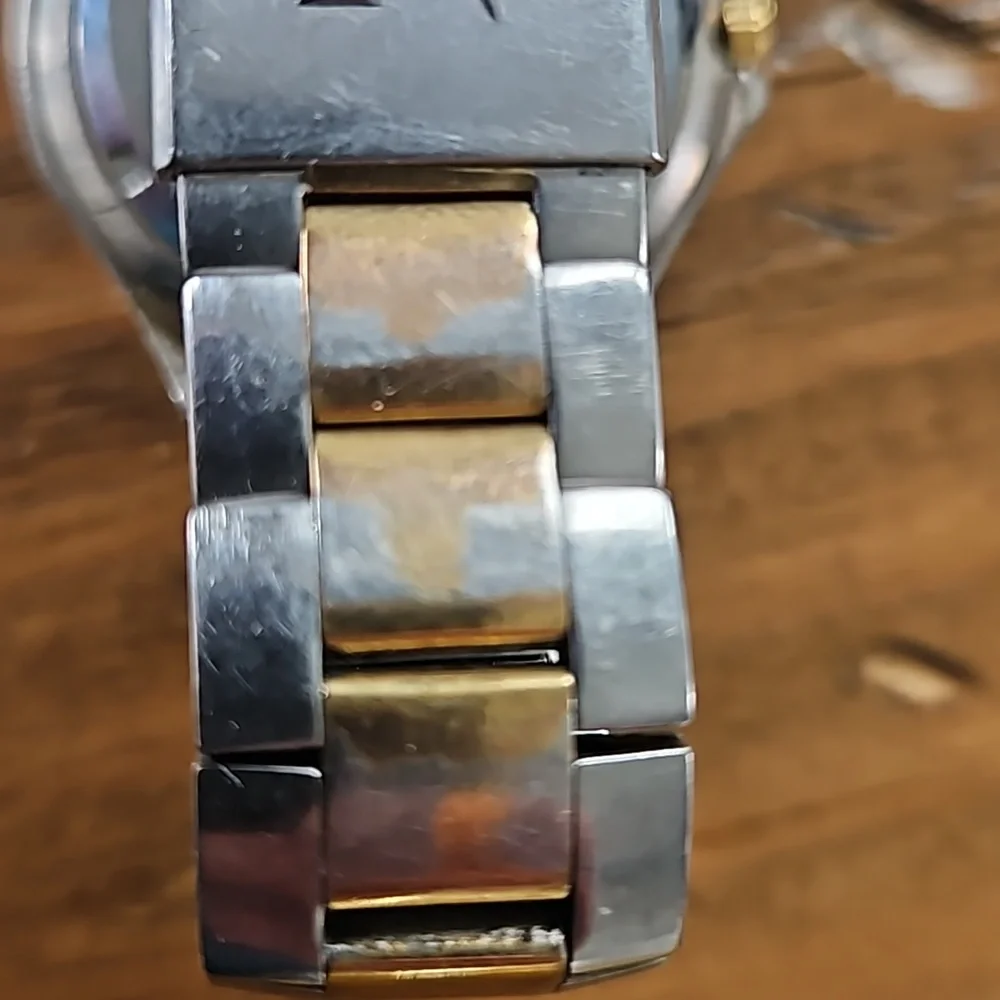 Vintage Nautica silver & gold watch men's